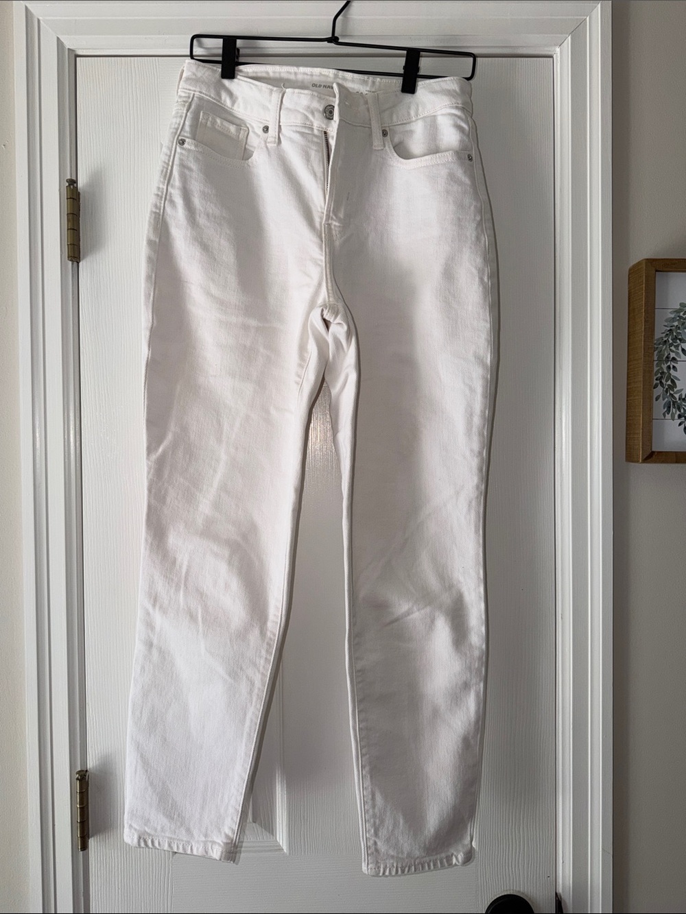 Old Navy White High-Rise O.G. Straight Jeans